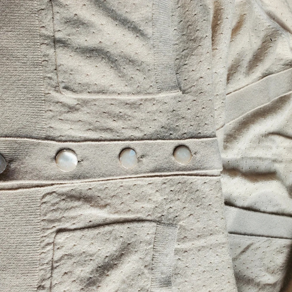 Club Monaco 100% Cashmere Oatmeal Cream Cardigan with 3/4 sleeves women's size S - Picture 6 of 12